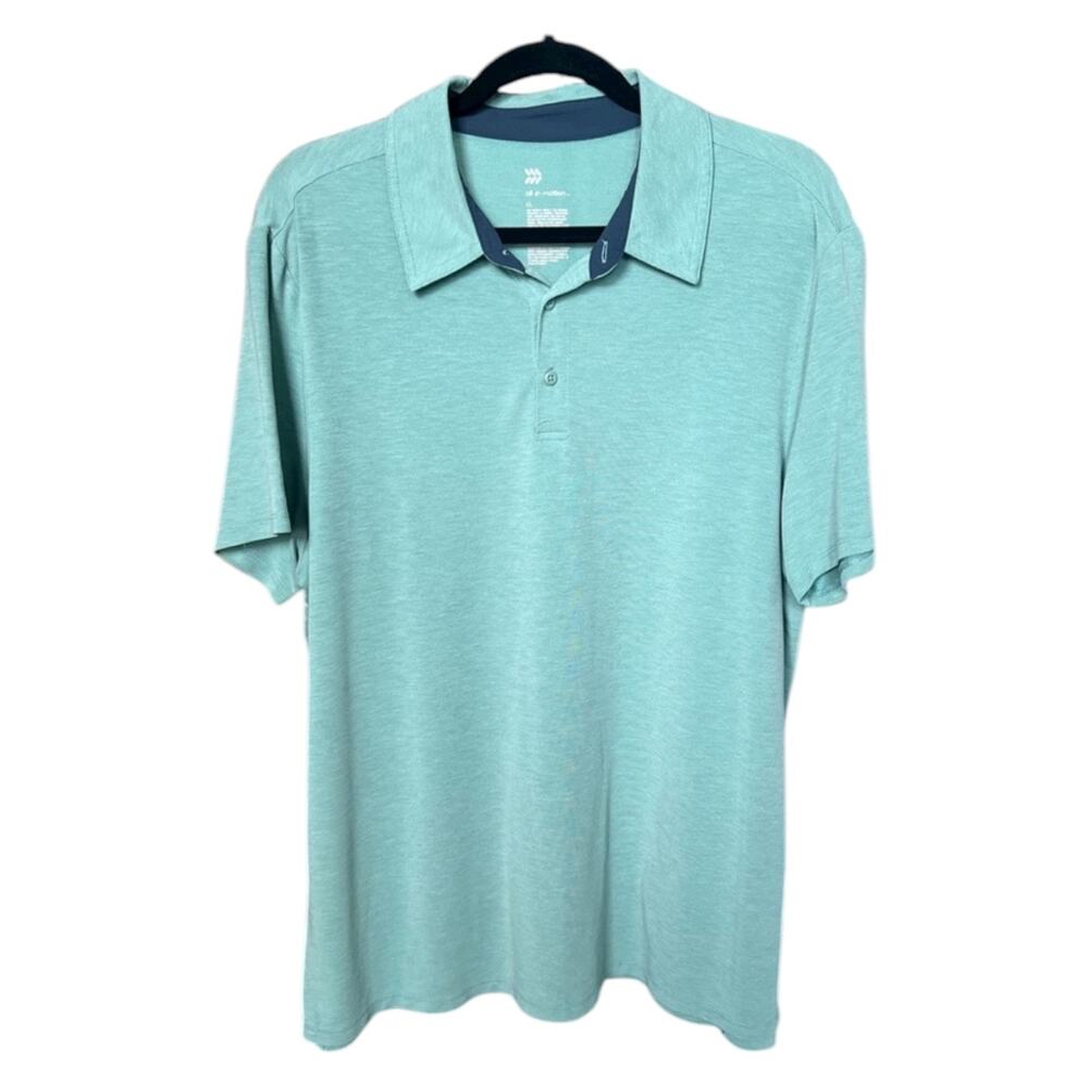 All in Motion Aqua Blue Performance Polo Shirt - XL